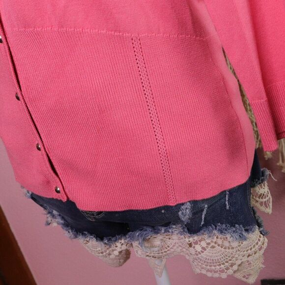 WHBM | Pink Button Up Cardigan Sweater Large - Picture 4 of 8